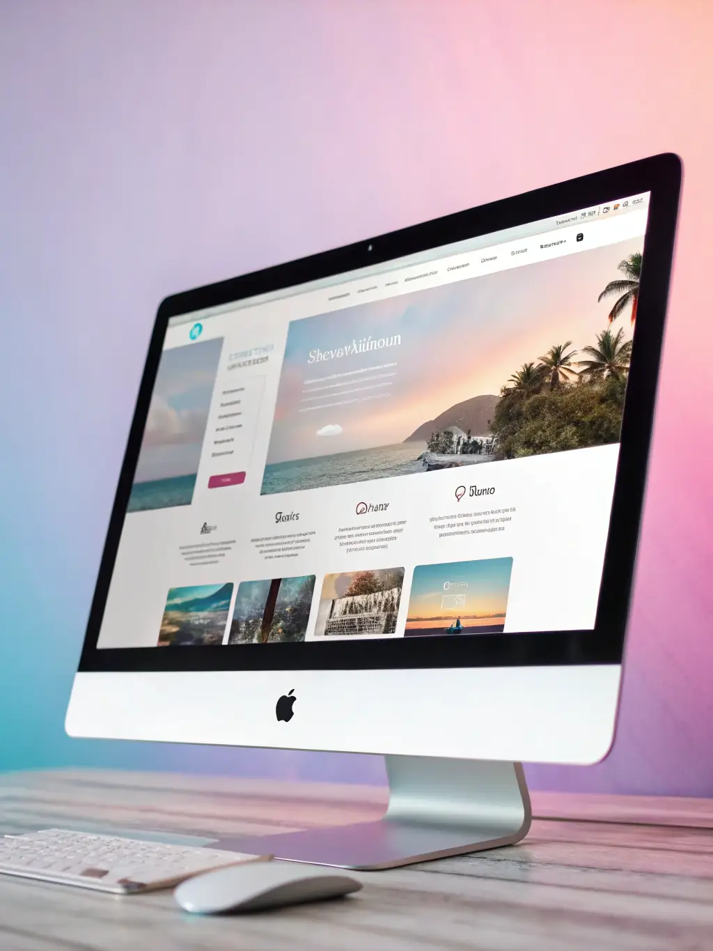 A visually appealing website design mock-up, emphasizing user experience and brand consistency.