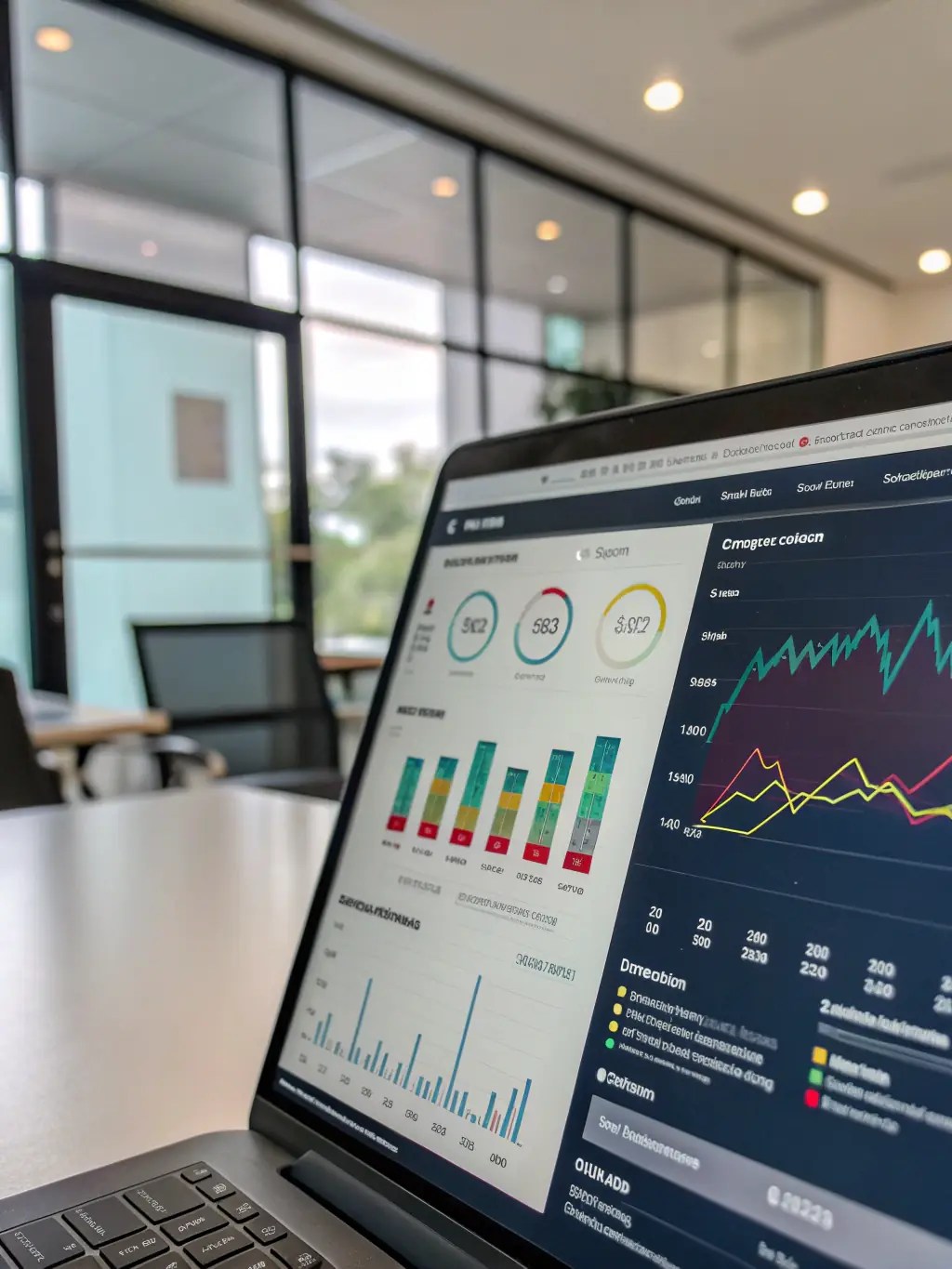 A comprehensive dashboard displaying various digital marketing metrics and analytics.