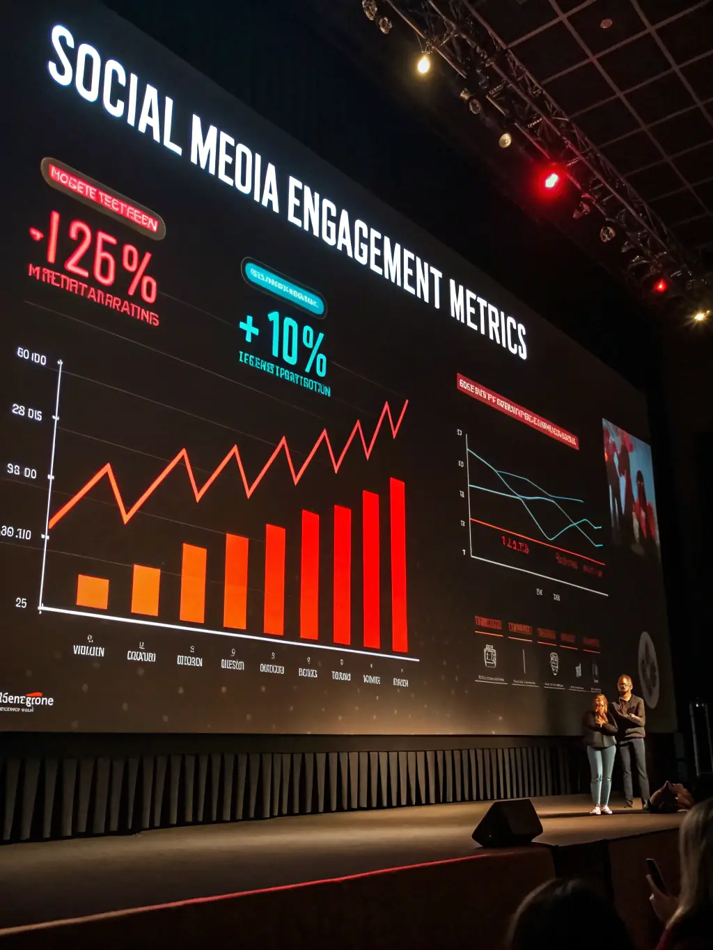 A dynamic chart illustrating the growth of a brand's social media engagement and reach.